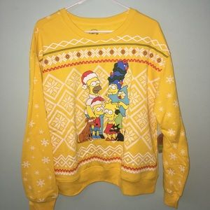 yellow simpson’s holiday sweater